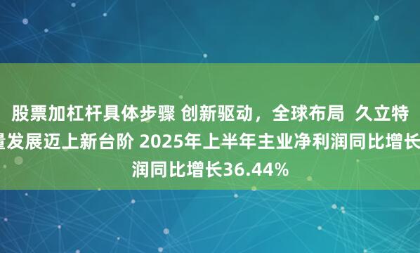 股票加杠杆具体步骤 创新驱动，全球布局  久立特材高质量发展迈上新台阶 2025年上半年主业净利润同比增长36.44%